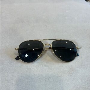 American Optical Gold and Black Aviator Sunglasses